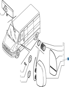 Specchietto retrovisore esterno sinistro elettrico per Fiat Professional Ducato