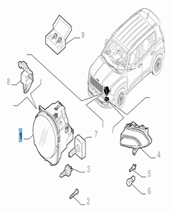 Faro anteriore superiore destro per Jeep Renegade