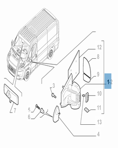Specchietto retrovisore esterno per Fiat Professional Ducato