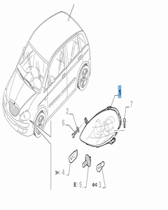 Faro anteriore destro per Lancia Musa