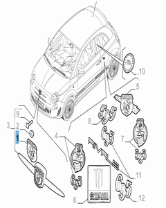 Fregio Abarth anteriore per Abarth 500
