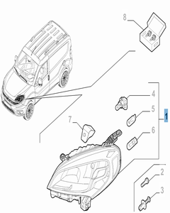 Faro anteriore destro per Fiat e Fiat Professional