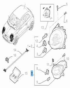 Faro DRL anteriore destro per Fiat 500