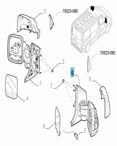 Specchietto retrovisore esterno per Fiat Professional Talento