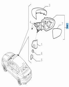 Specchietto retrovisore esterno destro per Fiat e Fiat Professional