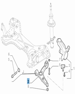 Braccio oscillante destro per sospensione anteriore per Fiat e Fiat Professional