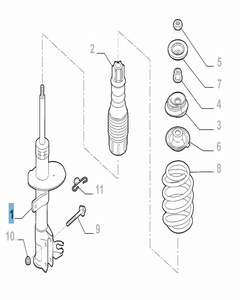 Ammortizzatore anteriore sinistro per Fiat e Fiat Professional