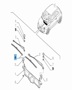 Kit 2 spazzole tergicristalli anteriori per Fiat 500
