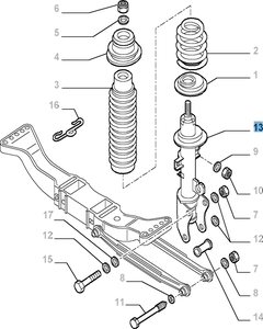 Ammortizzatore anteriore sinistro per Fiat e Fiat Professional