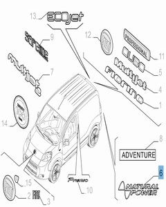 Sigla Natural Power posteriore per Fiat e Fiat Professional