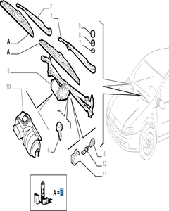 Kit 2 spazzole tergicristalli anteriori per Fiat Doblò