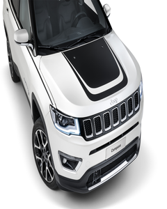 Adesivo cofano doppia fascia nero per jeep compass
