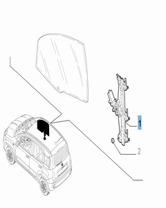Alzacristallo anteriore destro per Fiat e Fiat Professional