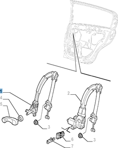 Alzacristallo manuale posteriore sinistro per Alfa Romeo 147