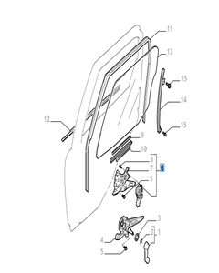 Alzacristallo posteriore sinistro per Fiat Sedici