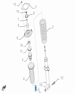Ammortizzatore posteriore per Abarth 124 Spider