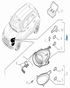 Faro anteriore sinistro per Fiat 500X