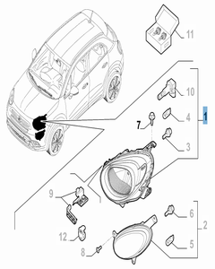 Faro anteriore destro per Fiat 500X