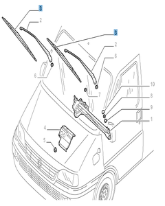 Kit 2 spazzole tergicristalli anteriori per Fiat Ducato