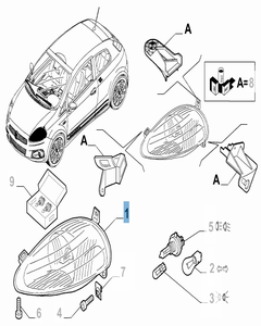 Faro anteriore sinistro per Abarth Grande Punto