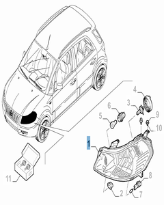 Faro anteriore sinistro per Fiat Sedici