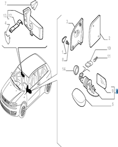 Specchietto retrovisore esterno destro per Fiat e Fiat Professional