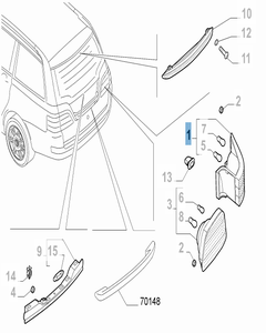 Fanale posteriore destro fisso per Fiat e Fiat Professional