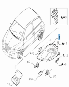 Faro anteriore sinistro per Lancia Ypsilon