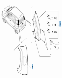 Fanale posteriore sinistro fisso per Fiat e Fiat Professional