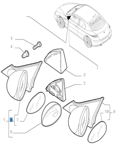 Specchietto retrovisore esterno destro elettrico per Alfa Romeo GT