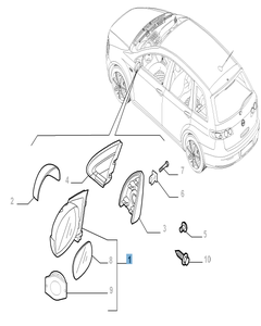 Specchietto retrovisore esterno destro per Fiat e Fiat Professional