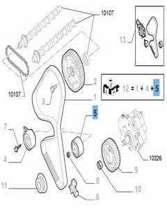 Tendicinghia fisso, diametro 61mm per Fiat Professional Scudo