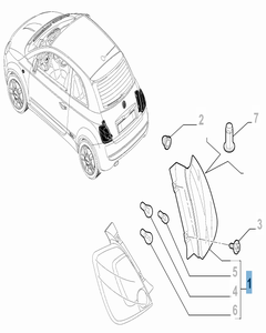 Fanale posteriore destro fisso per Fiat 500
