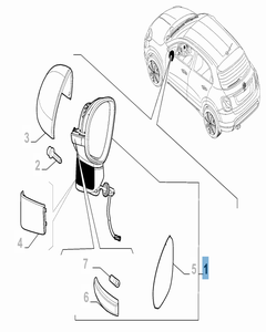 Specchietto retrovisore esterno sinistro per Fiat 500X