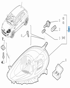 Faro anteriore sinistro per Fiat e Fiat Professional