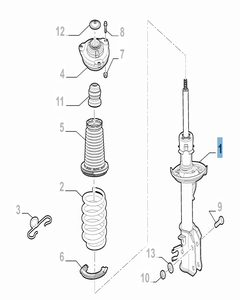Ammortizzatore anteriore sinistro per Jeep Renegade