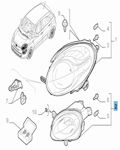 Faro anteriore inferiore destro per Fiat e Fiat Professional