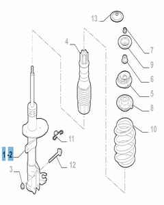 Ammortizzatore anteriore sinistro per Fiat 500