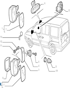 Specchietto retrovisore esterno sinistro meccanico per Fiat e Fiat Professional