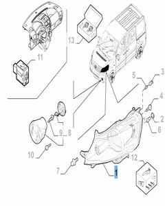 Faro anteriore destro per Fiat Professional Scudo
