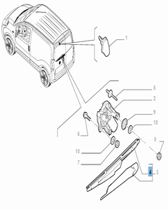 Spazzola tergicristalli posteriore per Fiorino