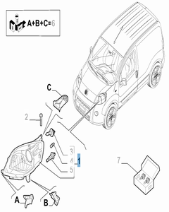Faro anteriore destro per Fiat e Fiat Professional