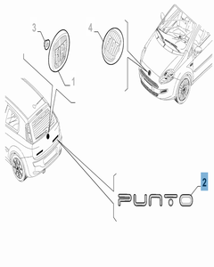 Sigla modello Punto posteriore per Fiat