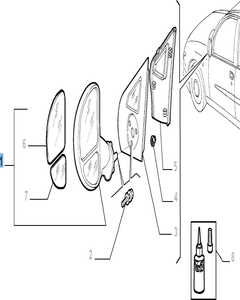 Specchietto retrovisore esterno sinistro elettrico, riscaldato, abbattibile per Fiat Multipla
