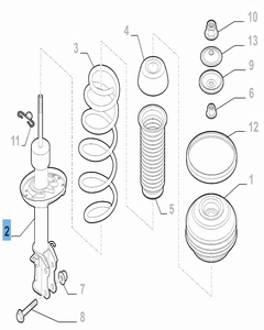 Ammortizzatore anteriore sinistro per Fiat 500L