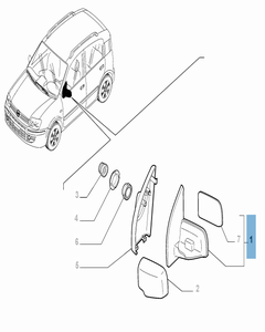 Specchietto retrovisore esterno sinistro per Fiat Panda