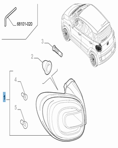 Fanale posteriore destro fisso per Fiat 500L