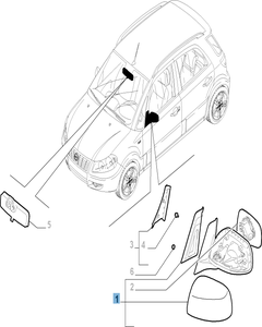 Specchietto retrovisore esterno sinistro per Fiat Sedici
