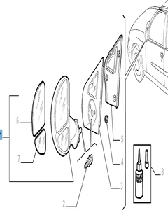 Specchietto retrovisore esterno destro elettrico, riscaldato, abbattibile con sensore di temperatura per Fiat e Fiat Professional
