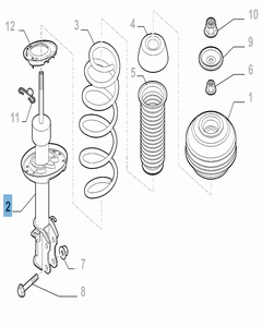 Ammortizzatore anteriore sinistro per Fiat e Fiat Professional